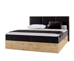 Elegantes Boxspringbett 140x200 cm, Ehebett mit Bettkasten, Kasten aus Holz, PRATO K11