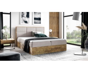 PRATO K11 Doppelbett 180x200 cm, Ehebett mit Bettkasten, Kasten aus Holz