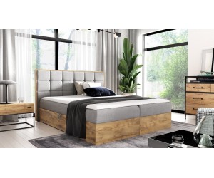 PRATO K10 Kontinentalbett 120x200 cm, Ehebett mit Bettkasten, Kasten aus Holz