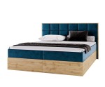 Bequemes Boxspringbett 140x200 cm, Ehebett mit Bettkasten, Kasten aus Holz, PRATO K10 Bequemes Boxspringbett 140x200 cm, Ehebett mit Bettkasten, Kasten aus Holz, PRATO K10