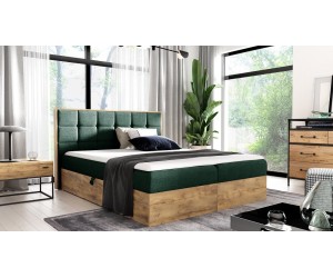 PRATO K10 Bequemes Boxspringbett 140x200 cm, Ehebett mit Bettkasten, Kasten aus Holz