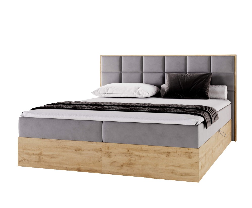 Modernes Doppelbett 160x200 cm, Ehebett mit Bettkasten, Kasten aus Holz, PRATO K10 