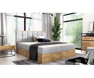 PRATO K10 Modernes Doppelbett 160x200 cm, Ehebett mit Bettkasten, Kasten aus Holz