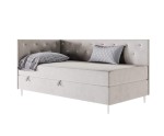 Polsterbett 80x200 cm, Einzelbett mit Kristallen am Kopfteil und an der Seitenblende, PRINCESS 2M Polsterbett 80x200 cm, Einzelbett mit Kristallen am Kopfteil und an der Seitenblende, PRINCESS 2M
