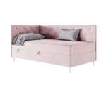 Schlafcouch 90x200 cm, Einzelbett mit Kristallen am Kopfteil und an der Rückenlehne, PRINCESS 2M