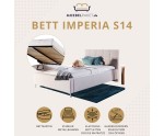 Einzelbett 120x200 cm mit Kopfteil, Bettkasten und Lattenrost mit Metallrahmen, Polsterbett IMPERIA S14