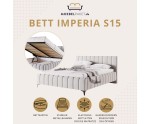 Elegantes Ehebett 200x200 cm für Schlafzimmer mit Stauraum und Lattenrost, Polsterbett IMPERIA S15