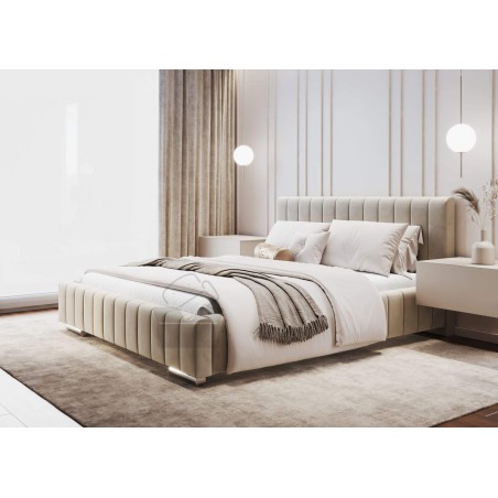 IMPERIA S07 Polsterbett 140x200 cm mit Kopfteil, Bettkasten, Lattenrost mit Metallrahmen