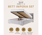 Ehebett 180x200 cm mit Bettkasten, Lattenrost mit Metallrahmen, Bett für Dachschräge, IMPERIA S07