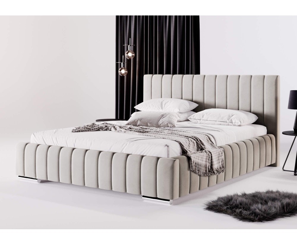 Ehebett 180x200 cm mit Kopfteil, Polsterbett mit Bettkasten, Lattenrost mit Metallrahmen, IMPERIA S07 Ehebett 180x200 cm mit Kopfteil, Polsterbett mit Bettkasten, Lattenrost mit Metallrahmen, IMPERIA S07