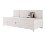 Polsterbett 80x200 cm mit Rückenlehne und Zierleisten Glamour, Einzelbett MEDIOLAN 3M