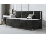 Modernes Polsterbett 100x200 cm mit Stauraum und Zierleisten Glamour, Schlafcouch MEDIOLAN 3M
