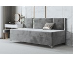 Einzelbett im Glamour-Stil 120x200 cm mit dekorativer Rückenlehne, Schlafcouch MEDIOLAN 3M