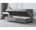 Einzelbett im Glamour-Stil 120x200 cm mit dekorativer Rückenlehne, Schlafcouch MEDIOLAN 3M