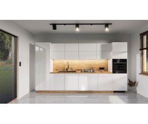 RAWENA Elegante Küche nach Maß, hochwertige Küchenmöbel, Küchenzeile, weiß lackiert