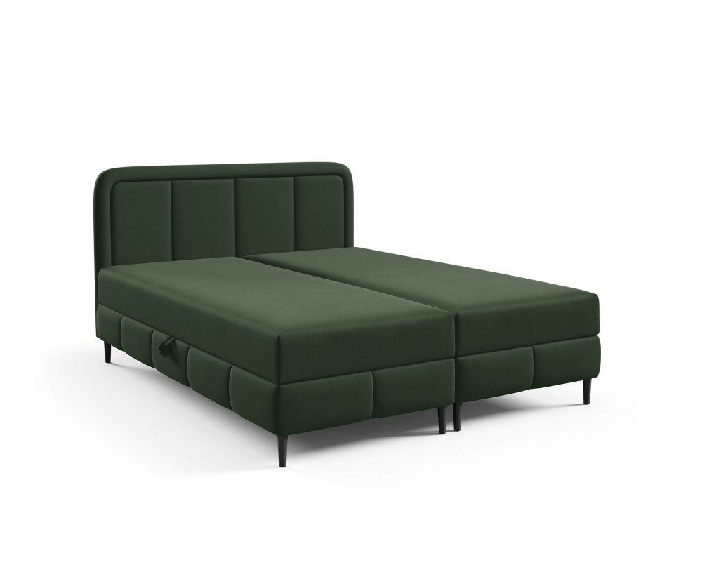 Kontinentalbett, Ehebett, Doppelbett mit Bettkasten, Ziernähte, PRATO K32 