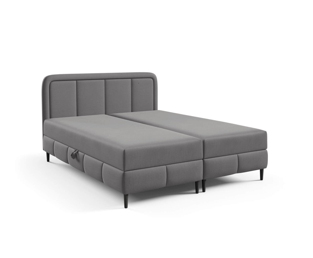 Kontinentalbett, Ehebett, Doppelbett mit Bettkasten, Ziernähte, PRATO K32 