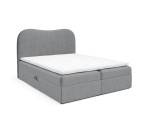 Eleganter Boxspringbett, Ehebett, Doppelbett mit Bettkasten, Boucle-Stoff, PRATO K33