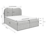 Eleganter Boxspringbett, Ehebett, Doppelbett mit Bettkasten, Boucle-Stoff, PRATO K33