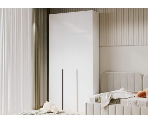 KABO Modularer Schrank 240 cm hoch dreitürig, Mehrzweckschrank, Garderobenschrank, weiß