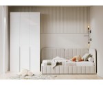 Modularer Schrank 240 cm hoch dreitürig, Mehrzweckschrank, Garderobenschrank, weiß, KABO Modularer Schrank 240 cm hoch dreitürig, Mehrzweckschrank, Garderobenschrank, weiß, KABO