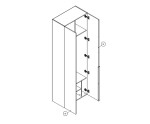 Modularer Schrank 240 cm hoch dreitürig, Mehrzweckschrank, Garderobenschrank, Kaschmir, KABO Modularer Schrank 240 cm hoch dreitürig, Mehrzweckschrank, Garderobenschrank, Kaschmir, KABO