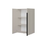Elegante zweitürige Kommode 80 cm breit mit schwarzen Griffen, Sideboard, Kaschmir, KABO K1