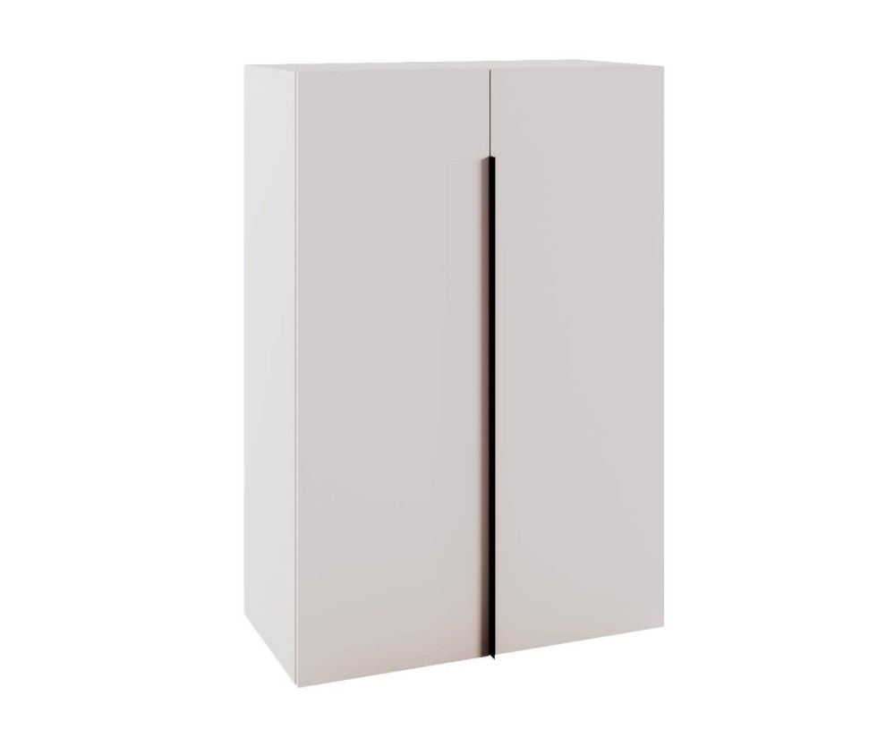 Elegante zweitürige Kommode 80 cm breit mit schwarzen Griffen, Sideboard, Kaschmir, KABO K1