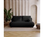 2-Sitzer-Sofa ausziehbar mit Rückenkissen + dekoratives rundes Kissen extra, TARABO