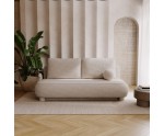 2-Sitzer-Sofa ausziehbar mit Rückenkissen + dekoratives rundes Kissen extra, TARABO