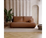 2-Sitzer-Sofa ausziehbar mit Rückenkissen + dekoratives rundes Kissen extra, TARABO