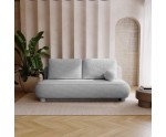2-Sitzer-Sofa ausziehbar mit Rückenkissen + dekoratives rundes Kissen extra, TARABO