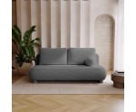 2-Sitzer-Sofa ausziehbar mit Rückenkissen + dekoratives rundes Kissen extra, TARABO