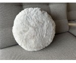 RUNDES Zierkissen im Fellstoff, dekoratives Kissen, 2 Farbvarianten