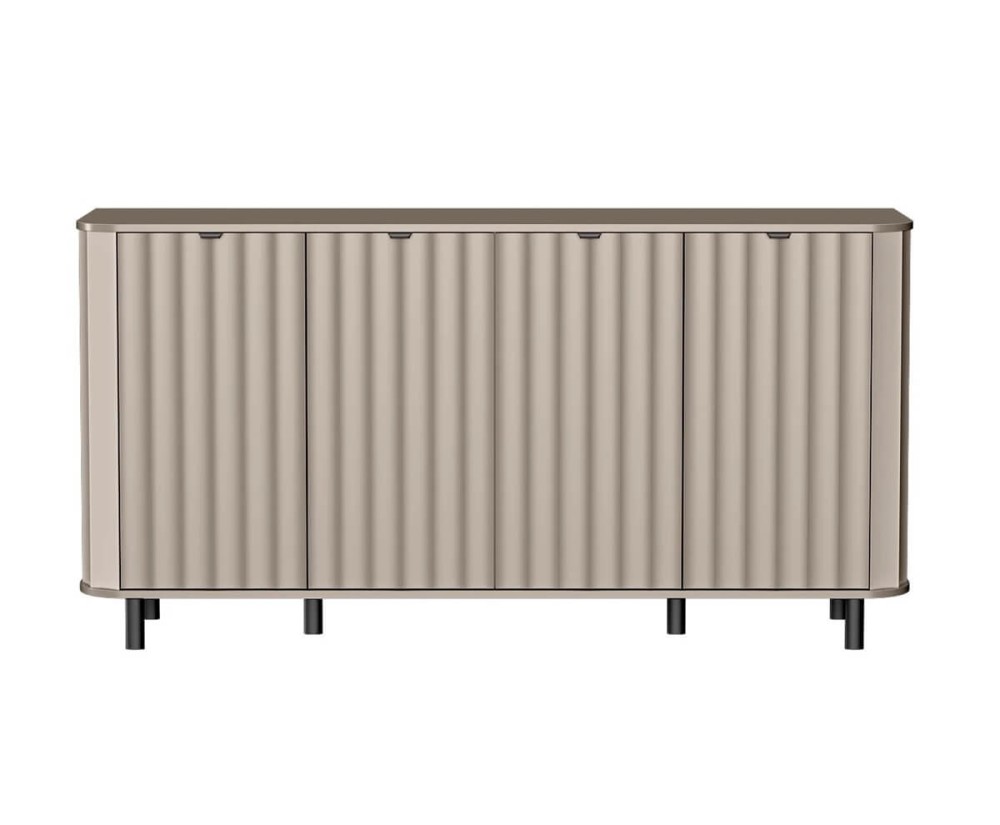 Moderne Kommode viertürig, abgerundete Kanten, Clay Grey, NOVADO NV-2