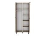 Moderner Kleiderschrank Breite 98 cm, zweitürig, gefräste Fronten, abgerundete Kanten, Clay Grey, NOVADO NV-8