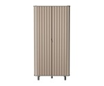 Moderner Kleiderschrank Breite 98 cm, zweitürig, gefräste Fronten, abgerundete Kanten, Clay Grey, NOVADO NV-8