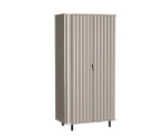 Moderner Kleiderschrank Breite 98 cm, zweitürig, gefräste Fronten, abgerundete Kanten, Clay Grey, NOVADO NV-8