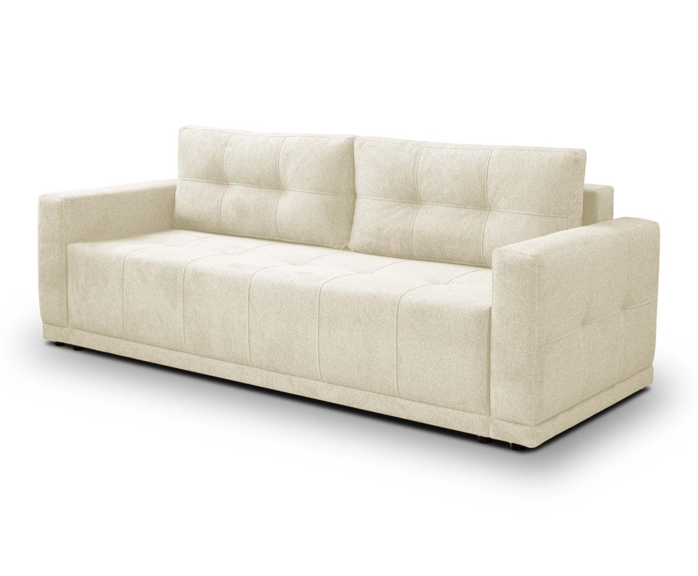 Couch ausziehbar mit Schlaffunktion und Bettkasten, 3-Sitzer-Sofa, Velourstoff, Farbvarianten, KAMEL K1