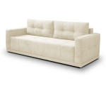 Couch ausziehbar mit Schlaffunktion und Bettkasten, 3-Sitzer-Sofa, Velourstoff, Farbvarianten, KAMEL K1