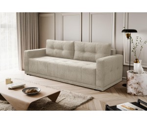 KAMEL K1 Couch, 3-Sitzer-Sofa ausziehbar mit Schlaffunktion und Bettkasten, Velourstoff, Farbvarianten