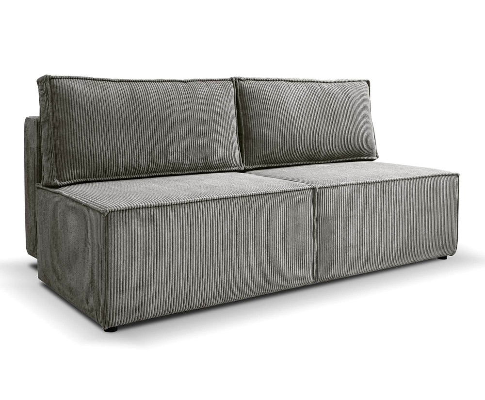 Bequeme Couch mit Ausziehfunktion und Bettkasten, Cord - Farbvarianten, KAMEL K2