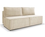 Bequeme Couch mit Ausziehfunktion und Bettkasten, Cord - Farbvarianten, KAMEL K2