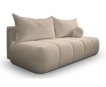 Elegante Couch mit Schlaffunktion und Bettkasten, weicher Bouclé-Stoff, Farbvarianten, KAMEL K3