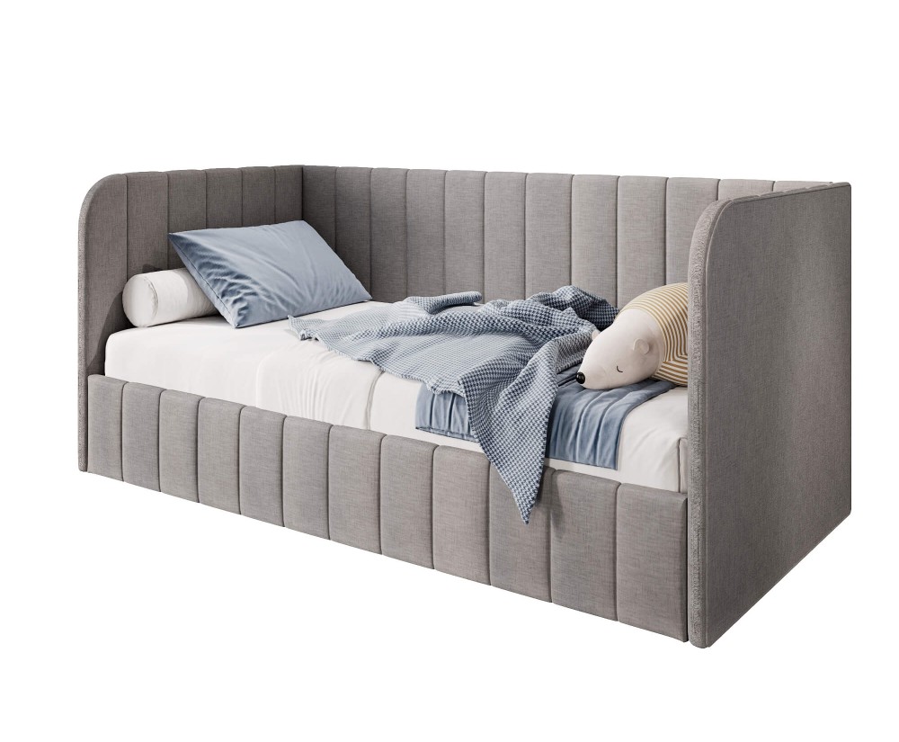 Jugendbett 90x200 cm, Polsterbett mit Bettkasten und Lattenrost, Einzelbett für Jugendzimmer, MARIO SM 05 Jugendbett 90x200 cm, Polsterbett mit Bettkasten und Lattenrost, Einzelbett für Jugendzimmer, MARIO SM 05
