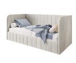 Einzelbett 100x200 cm, Polsterbett mit Seitenteilen, Bettkasten und Lattenrost, MARIO SM 05