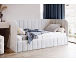 Einzelbett 100x200 cm, Polsterbett mit Seitenteilen, Bettkasten und Lattenrost, MARIO SM 05