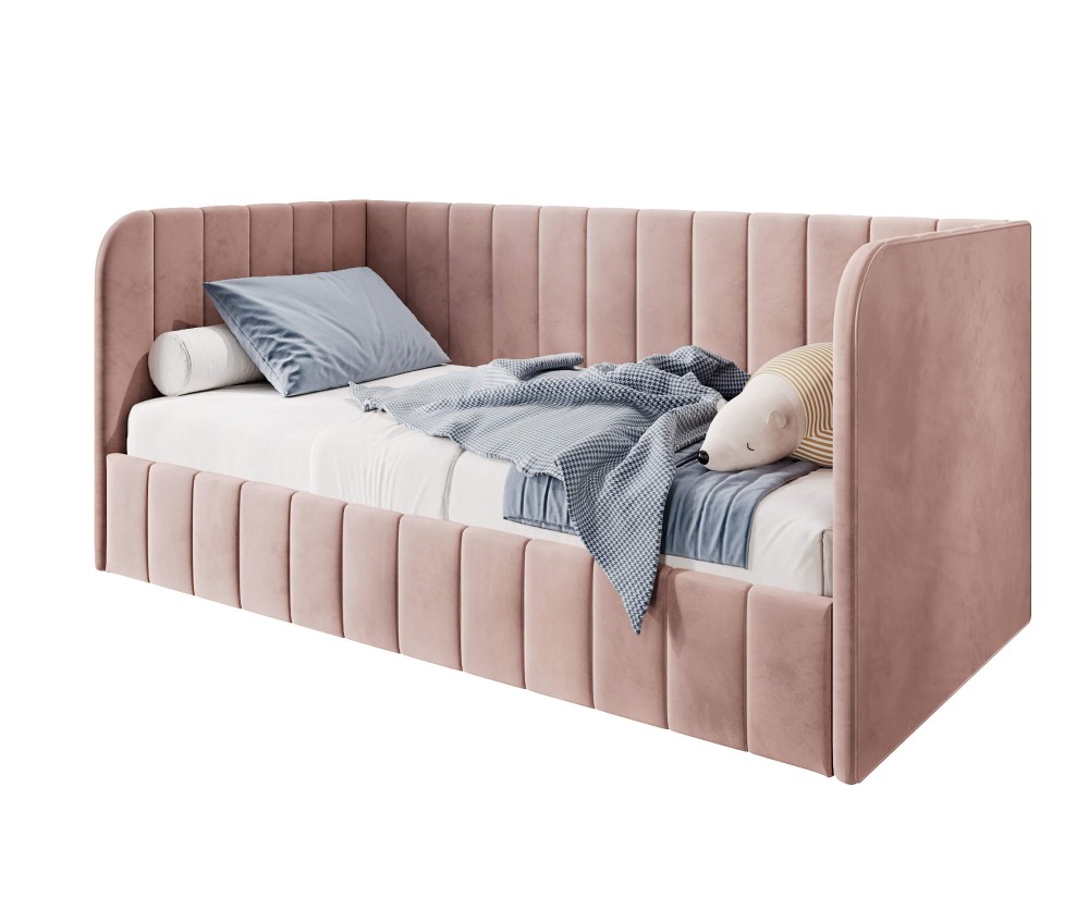 Einzelbett 120x200 cm für Kinderzimmer, Polsterbett mit Seitenteilen, Bettkasten und Lattenrost, MARIO SM 05 Einzelbett 120x200 cm für Kinderzimmer, Polsterbett mit Seitenteilen, Bettkasten und Lattenrost, MARIO SM 05