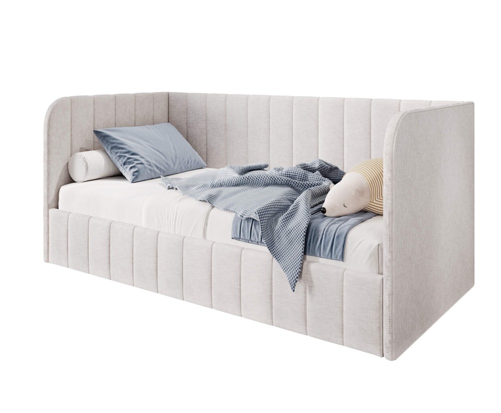 Einzelbett 120x200 cm für Kinderzimmer, Polsterbett mit Seitenteilen, Bettkasten und Lattenrost, MARIO SM 05 Einzelbett 120x200 cm für Kinderzimmer, Polsterbett mit Seitenteilen, Bettkasten und Lattenrost, MARIO SM 05