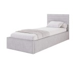 Einzelbett 100x200 cm mit Bettkasten, Lattenrost, horizontale Nähte, vom Fußteil geöffnet, AZURO S06 Einzelbett 100x200 cm mit Bettkasten, Lattenrost, horizontale Nähte, vom Fußteil geöffnet, AZURO S06